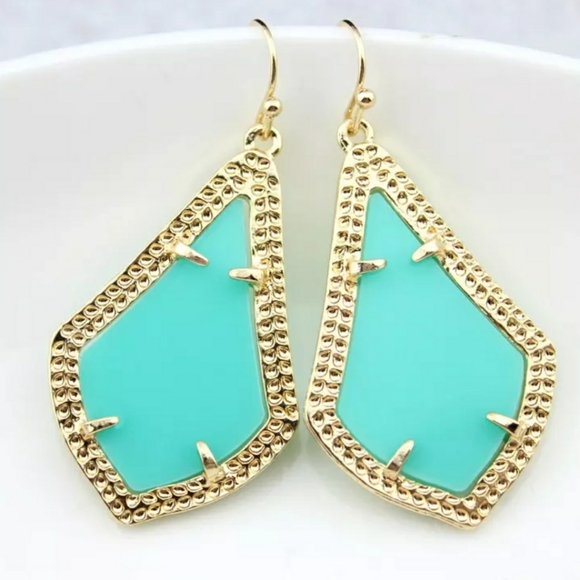 BLUE TEARDROP EARRINGS - Picture 2 of 2